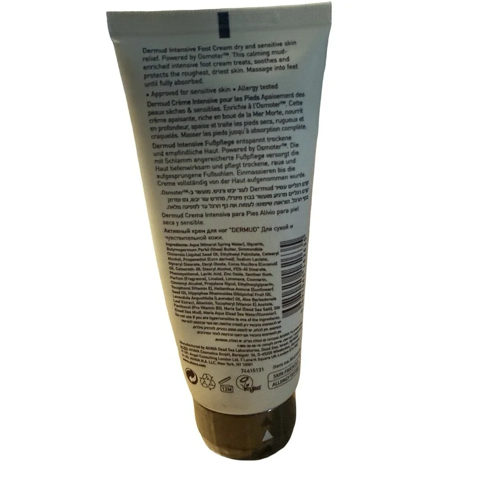 AHAVA Leave-On Deadsea Mud Dermud Intensive Foot Cream 100 ML / 3.4oz New Sealed